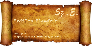Szűcs Elemér névjegykártya