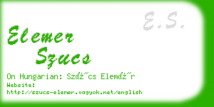 elemer szucs business card